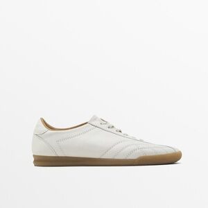 💄Massimo Dutti Women’s Leather White  Sneakers US 10 EUR 41